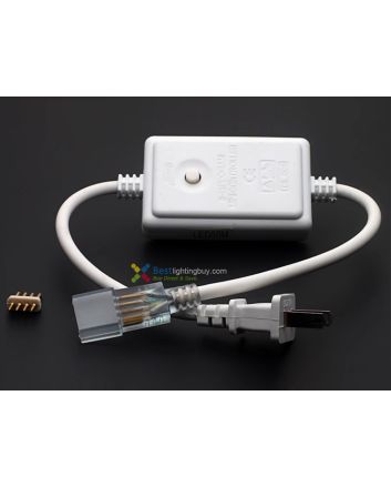 110-240V AC SMD 5050 RGB LED Strip Power Plug Connector with Cap and Pin, 6A