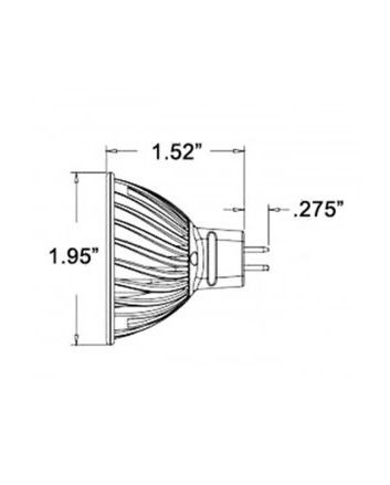 1X3 Watt  MR16 GU 5.3 LED Spotlight, 140 Lumen