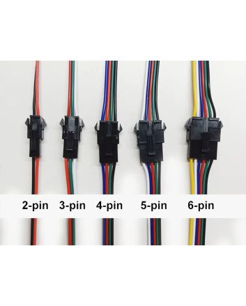 2/3/4/5/6 Pin Male Female Pigtail JST SM Plug + Receptacle Cable Set