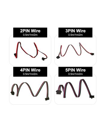 2/3/4/5 Pin Male Female JST SM Extension Cable, 0.5m/1m/2m available, Pack of 10
