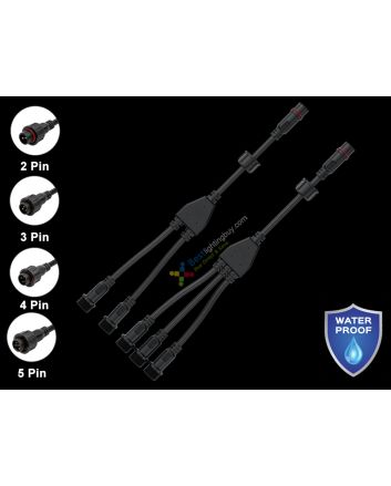 2/3-Way Waterproof Male & Female Y Shape Splitter, 2/3/4/5-Wires