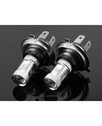 25W CREE H4 LED Projector Headlamp Replacement Bulb, Pack of 2