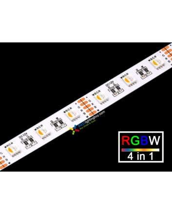 4-in-1 (Quad Chip) RGBW Flexible LED Strip, 60 LED/M, 12V/24V, 5M/Reel 