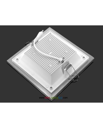 6 Inch Square LED Recessed Light Panel with Decorative Edge Lit Glass