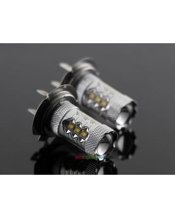 80W CREE H7 LED Daytime Running Lamp replacement bulb, Pack of 2