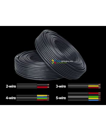 Black PVC Jacketed 2/3/4/5 Conductor 22-18 AWG Wire Cable, 10m
