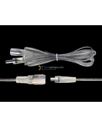 Clear Waterproof DC Power Extension Cable, 2.1x5.5mm, 1m 