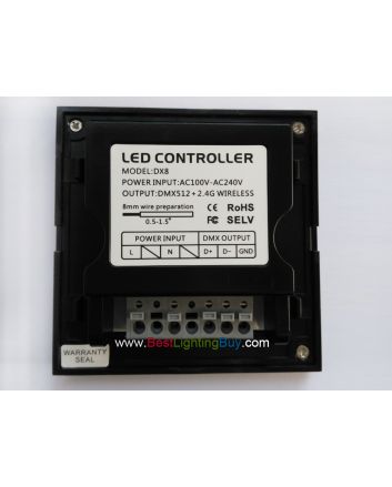 DX8 RGBW Wireless Touch Screen Wall Controller, 100-240V AC