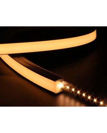 Flexible Silicone LED Neon Diffusers for LED Strips, Top/Side/Circular View, 5m