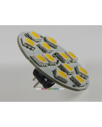 G4 LED Replacement Lamp, 12 LED Disc Type with Back Pins