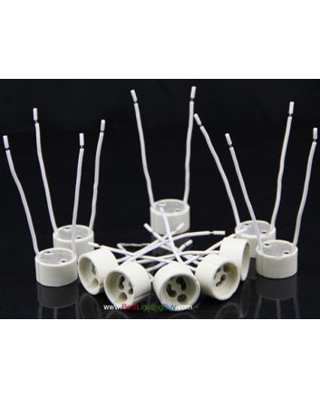 GU10 Ceramic Base Socket Lamp Holder with Wire Leads