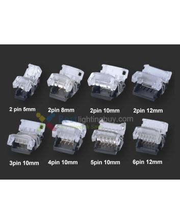 Hippo Solderless Grip Connectors, Strip to Strip/Wire, 2/3/4/5/6pin 5/8/10/12mm Available, Pack of 5