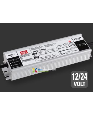 MEAN WELL HLG-240H Series IP67/IP65 Power Supply, 12V/16A, 24V/10A Available