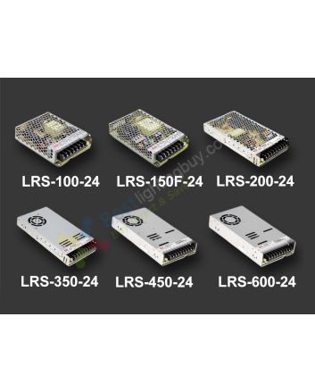 MEAN WELL LRS 24V Switching Power Supplies, 4.5A/6.5A/8.8A/14.6A/18.8A/25A Available