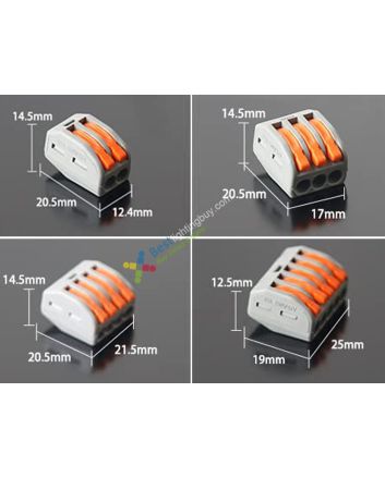 Quick Spring Splice Terminal Blocks,  2/3/4/5-Wire Available, Pack of 10