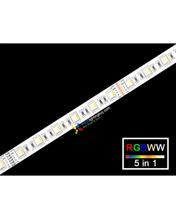 RGB+CCT 5-in-1 5050 SMD Flexible LED Strip,  60 LEDs/m, 24V, 5m