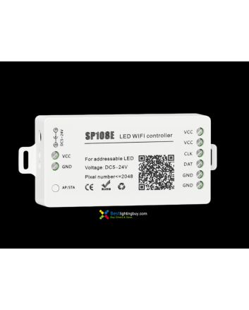 SP108E WIFI Digital RGB/RGBW SPI LED Controller, 2048 Pixels, 5V-24V DC