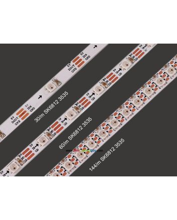 Ultra thin SK6812 3535 Digital RGB LED Strip, DC5V, 144/60/30 LEDs/m Density Available