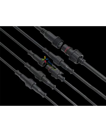 Waterproof Male & Female Connector Cable Set, 2/3/4/5-Wires, Black/White Available, Pack of 5