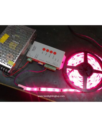 WS2801 Digital Addressable RGB LED Strip Kit with Power Supply and SD Card Controller