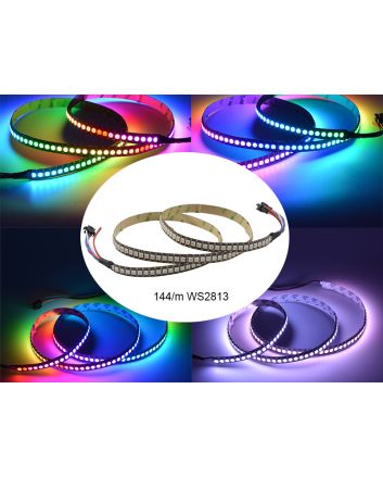 WS2813 Addressable RGB LED Strip, Dual Signal Transmission, DC5V, 144/60/30 LEDs/m Density Available