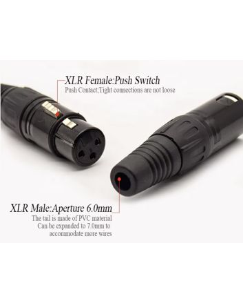 XLR DMX 3 Pin Male/Female Plug Adapter Connectors, Black, Pack of 5