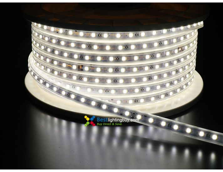 164Ft 120V AC Driverless Waterproof  5050 Flexible LED Strip, 3000K/6000K White Available