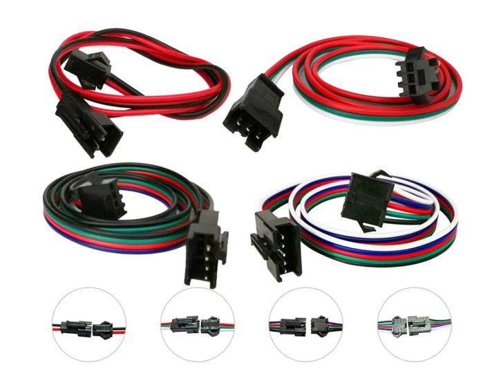 2/3/4/5 Pin Male Female JST SM Extension Cable, 0.5m/1m/2m available, Pack of 10