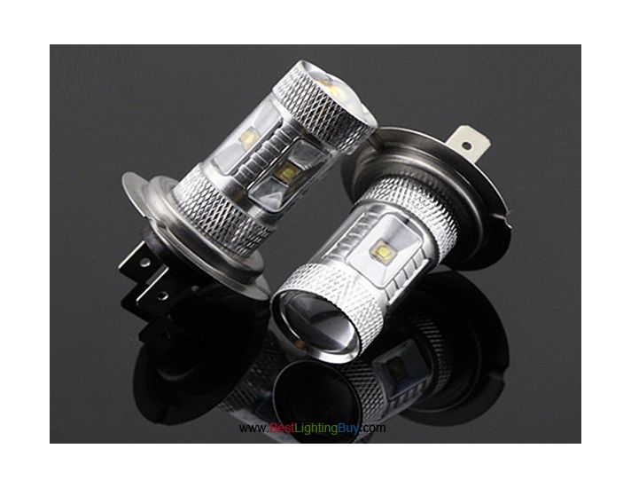 25W CREE H7 LED Automotive Foglight Replacement Bulb, Pack of 2
