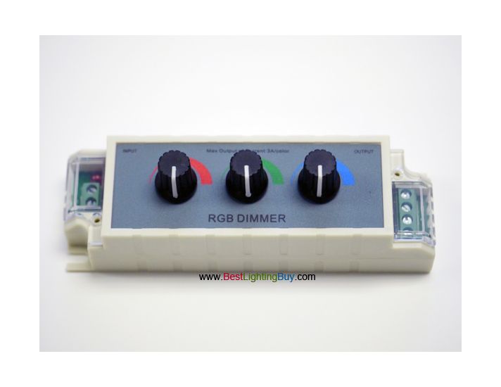 3 Knob RGB Dimmer, 12VDC, 3 Amps/Channel