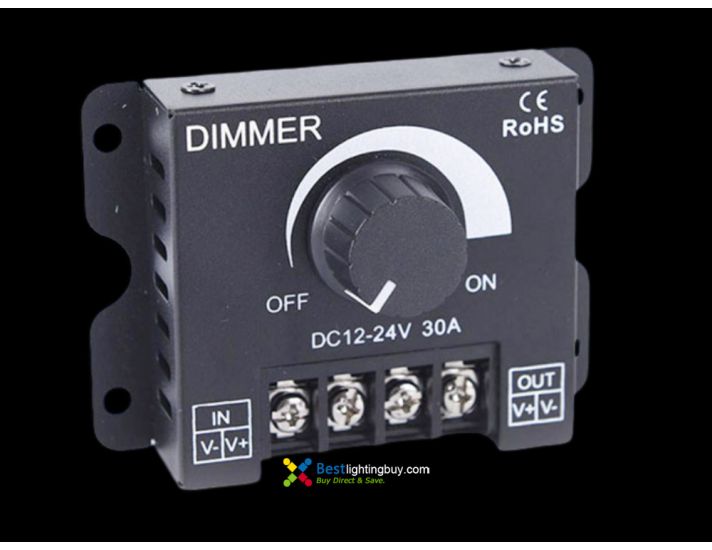 30A Knob Manual PWM Single Color LED Dimmer