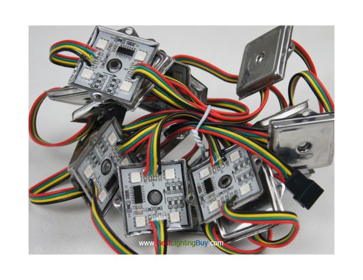 35x35mm Square WS2801 Digital LED Pixels, Strand of 20, 12V