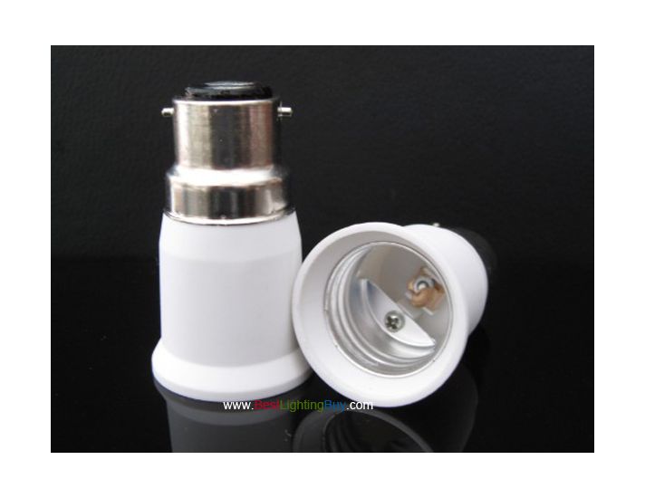 B22 to E26/E27 Screw Base Lamp Adapter Converter