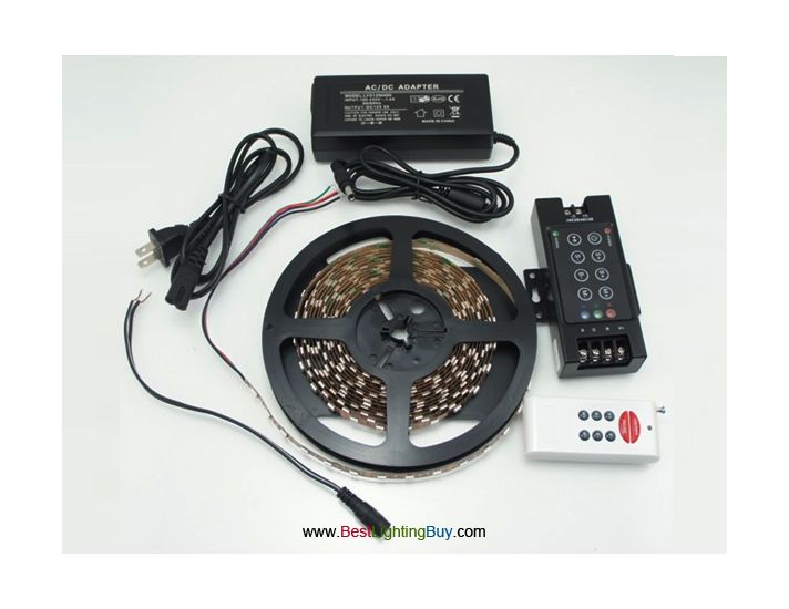 Bright SMD 5050 Flexible RGB LED Strip Kit With 8 Keys Controller