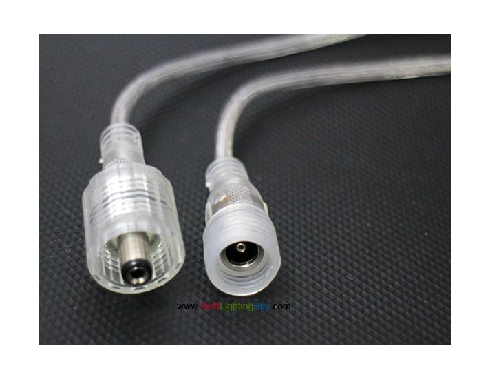 Clear Waterproof Male/Female DC Adapter with Wires