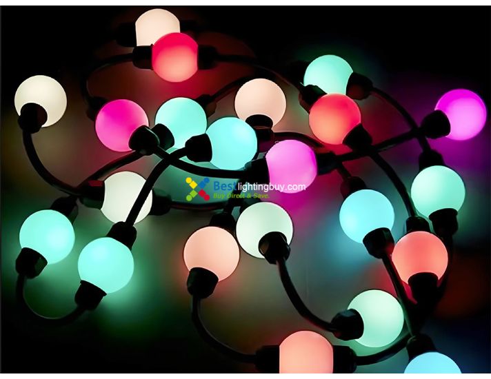 G35 Digital RGB Pixel 360 degree Ball Light String, 24V, String of 20