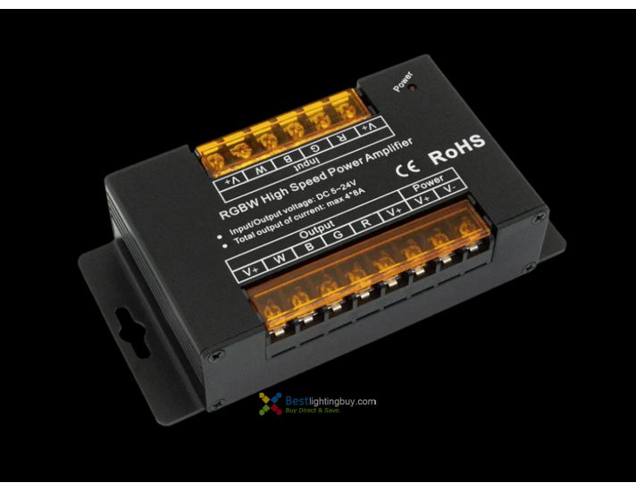 High Speed RGBW Signal Amplifier,  8A/Ch, 5-24V 