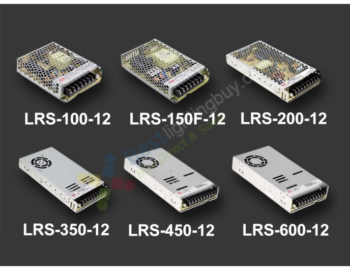 MEAN WELL LRS 12V Switching Power Supplies, 8.5A/12.5A/17A/29A/37.5A/50A Available