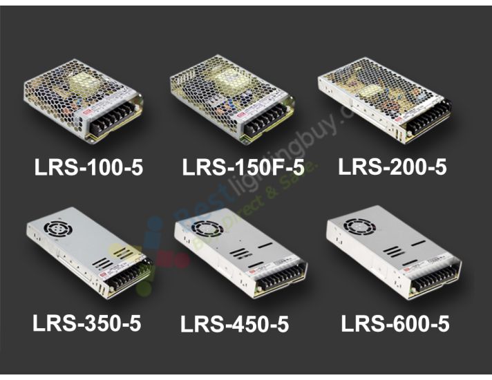 MEAN WELL LRS 5V Switching Power Supplies, 18A/22A/40A/29A/60A/75A/100A Availabe