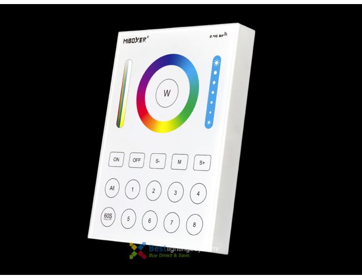 MiBoxer B8 8-zone 2.4G Smart RGB+CCT Wireless Wall Touch Panel