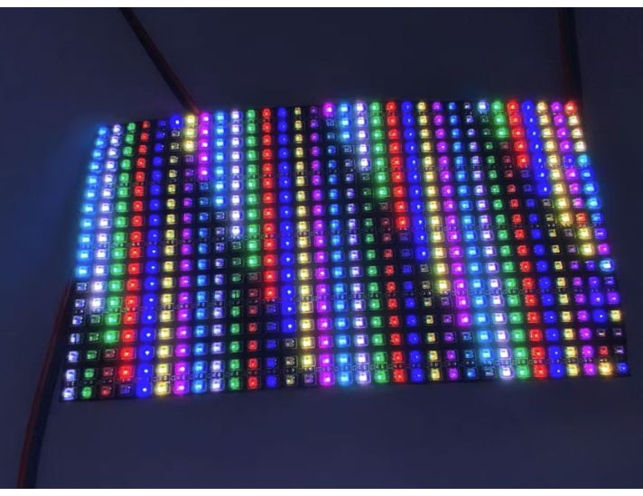P5 Flexible 18*32 WS2812C-2020 Digital RGB LED Matrix, 90x160mm, 5V