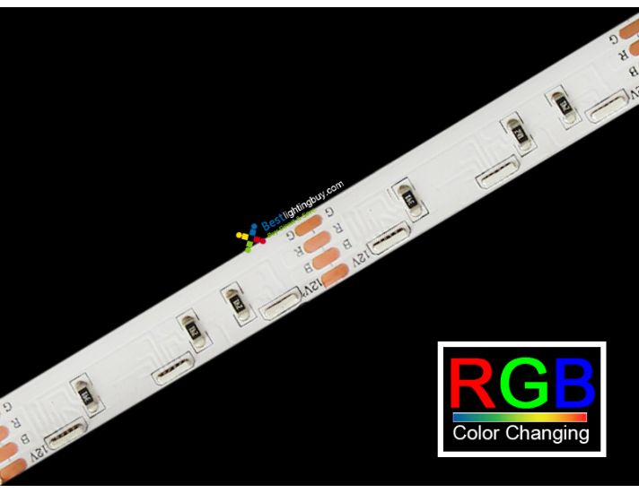 Side Emitting RGB LED Strip, 60 LEDs/m, 5m, 12VDC